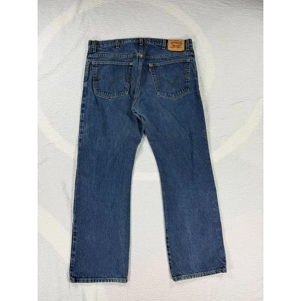 Levi 517 Jeans Mens 40x32 Blue Denim Bootcut Casual Cotton Pockets Light Wash